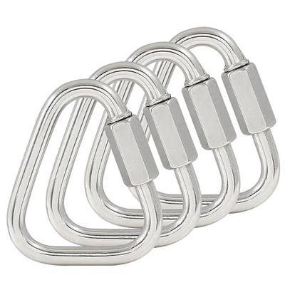 M6 Delta Quick Links Triangle 1/4 Inch, 4 Pcs | 316 Stainless Steel, Triangle Locking Quick Connector, Heavy Duty Chain Connector, 992lbs Capacity