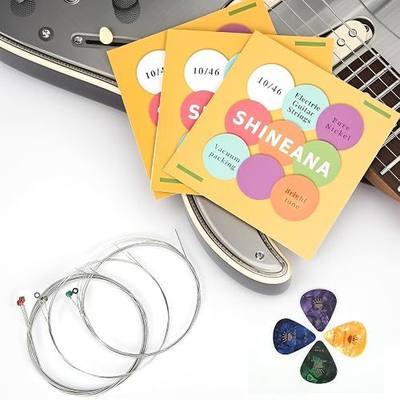 Electric Guitar Strings - 3-Pack Economy Bundle: Nickel-Plated High-Carbon Steel, Longest-Lasting Bright Tone & Comfortable Feel, 6-String Set (10/46)