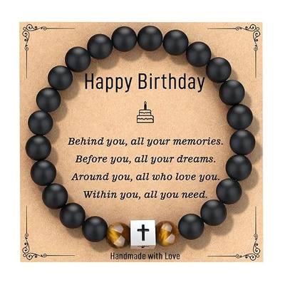 AryaHozel Cross Bracelet for Men - Cool 10th 13th 16th 18th 21st 30th 40th 50th 60th 70th 80th Birthday Gifts for Him, Husband, Dad, Son, Grandson, Brother...