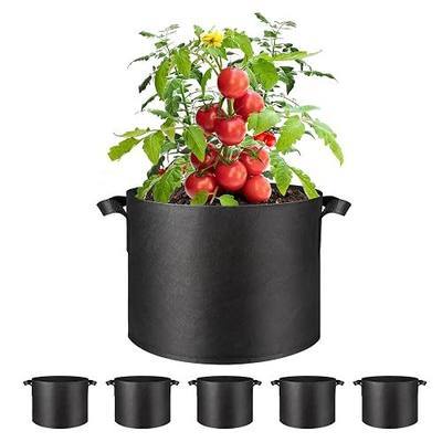 Simple Deluxe Grow Bags 5 Gallon 5 Pack Planter Pots with Handles, Thickened Nonwoven Fabric Aeration Cloth Bag, Heavy Duty Gardening for Tomoato, Potato, Vegetable, Herbs and Flowers, Black