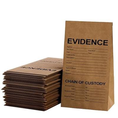 25 Pack Crime Scene Paper Evidence Bag for Receipts, 9.45 * 5 * 3 inch Paper Evidence Bags