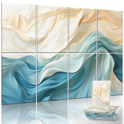JaneTech 8-Pack Acoustical Wall Panels 48x32 Inches Art Acoustic Panels Decorative Sound Dampening Panels for Studios, Offices, Theaters, Adhesive Included