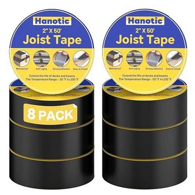Joist Tape for Decking 2" x 50', 8 Rolls Weatherproof Butyl Sealant Tape - Waterproof and Anti-Corrosion for Extend Deck Life for Wood Joists Beams Roof Rv