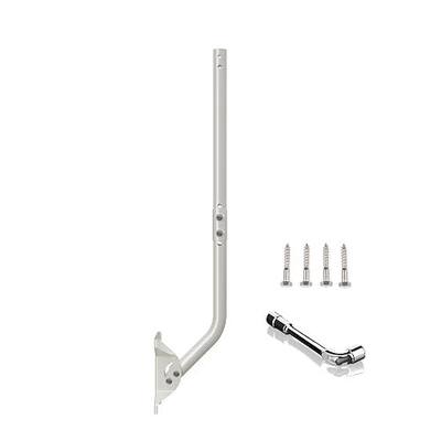 Universal Adjustable Mounting Pole, Steel J-Mount for Attic Outdoor Roof Wall Installation, Weatherproof Mast Pole, Mounting Bracket and Hardware Included (Diameter 1 1/4", Length 33 1/4", White)