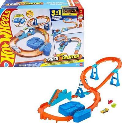 Hot Wheels Track Creator Boosted Jump Speedway Set & Toy Car | Deluxe Track Set Building Box with Motorized Booster, With 1:64 Scale Vehicle, Speed Snap Track
