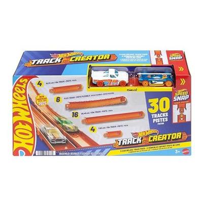 Hot Wheels Track Creator Deluxe Pack & 2 1:64 Scale Toy Cars | Includes 25 Feet of Speed Snap Track & Connectors, Multiple Configurations, 2 Die-Cast Cars (Amazon Exclusive)