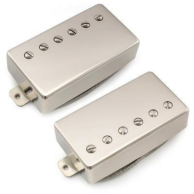 Musiclily Pro LP-CBLA Alnico 5 Covered Humbucker Neck Bridge Pickups Set 7.8K/8.8K for LP Style Electric Guitar, Nickel