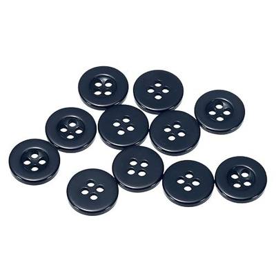HARFINGTON 10pcs 20L Sewing Buttons 1/2"(12.5mm) Resin Round Flat 4-Hole Craft Replacement Buttons for Coats Sewing Clothing and DIY, Navy Blue