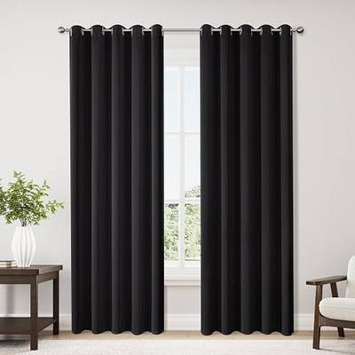 ChrisDowa Blackout Curtains for Bedroom and Living Room 70 Inches Wide | 2 Panels Set, Extra Wide, Thermal Insulated, Light Blocking, Room Darkening, Window Drapes, Black, 70 x 84 Inch
