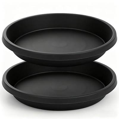 NIMYAU 2 Pack Plant Saucer 12 Inch, Heavy Sturdy Plant Trays for Pots, Plant Drip Trays, Plant Water Catcher Tray for Plants, Plastic Plant Saucers for Indoors no Holes