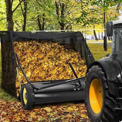Hipicute Tow Behind Lawn Sweeper, 42" Pull Behind Lawn Sweeper, Large Capacity Leaf & Grass Collector with Adjustable Sweeping Height and Dumping Rope Design for Picking Up Grass and Debris