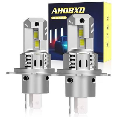AHOBXD H4 Light Bulbs Hi/Low Beam Super Bright Upgraded 900% 85000LM Brightness 6500K White H4/9003 Bulbs 1:1 Halogen Size Cooling Fan Plug and Play Fog Light Direct Fit Pack of 2