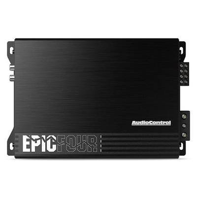 AudioControl EPICFOUR 4-Channel Amplifier Car Audio 800W RMS, Compact Digital Class D, High/Low Pass Crossover, RCA Line Level Inputs for Aftermarket Radios, Epicenter Link, Smart Auto Protection