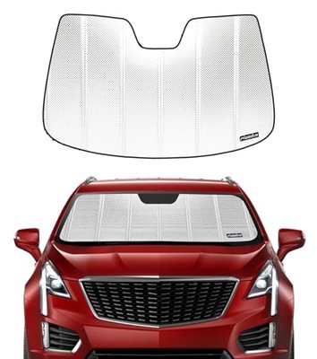 Pigenius Windshield Sun Shade for Cadillac XT4 2019-2025. Reflective Aluminum Film Front Window Sunshade - BLAZBLOCK