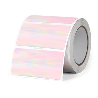 2X1 Inch Thermal Labels Holographic Rectangle Vinyl Stickers Self-Adhesive Waterproof Square Direct Thermal Printer Label for Gift DIY Logo Design 300 PCS