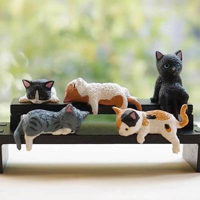 Mini Cute Cat Car Dashboard Accessories,Fun Car Rearview Mirror Decorations | Kawaii Desk Office Home Mini Figurines Decor for Men Women