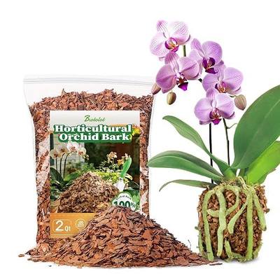 2qt Orchid Bark Horticultural Grade- Natural Mulch for Potted Plants, Root Development of Orchid Plants and Garden Soil Amendment Mix