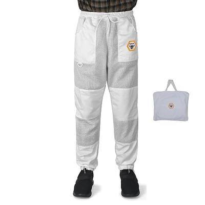 BP-351 Beekeeping Pant Ventilated Three Layer Mesh with Leg High YKK Zippers & Pockets White & Brown