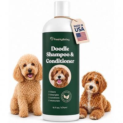 Doodle Shampoo and Conditioner - Best Dog Shampoo for Goldendoodle, Poodles, Doodle Breeds - for Curly & Wavy Coats - Natural Ingredients - Made in USA 16 Fl Oz