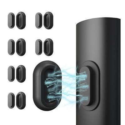 Magnetic Remote Control Holder Self-Adhesive Wall Mount, 6 Pack Upgraded Silicone Organizer Storage Wall Holder for Home Office TV, Fan and Air Conditioner Remote Control Black