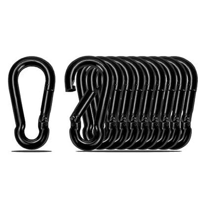 Spring Snap Hook Black Carabiner ,Sunxer Tool Small Black Carabiner Clip 1.57 inch 10 PCS Heavy Duty Carabiner Clip Qick Link for Keychain Dog Leash Locking Camping Fishing Hiking