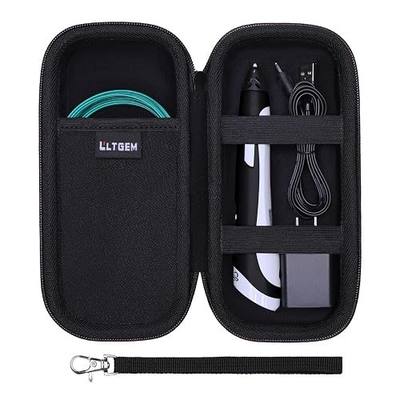 LTGEM Case Compatible with SCRIB3D Advanced / MYNT3D Super / SCRIB3D P1 3D Printing Pen, Charging Cable, Plug and Filament, Black(Case Only)