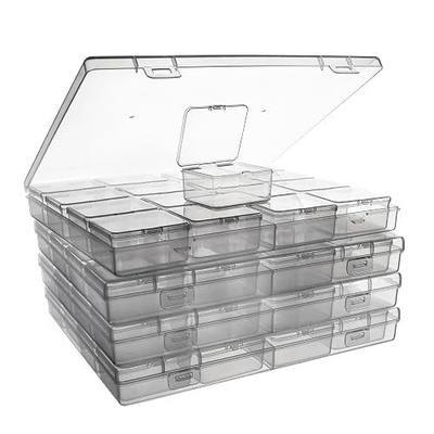 ZIIYAN Bead Storage Containers - 64 Clear Plastic Bead Organizer Boxes with Hinged Lid, Craft Organizers and Storage for Diamond Painting Art, Small Parts, Jewelry Charms