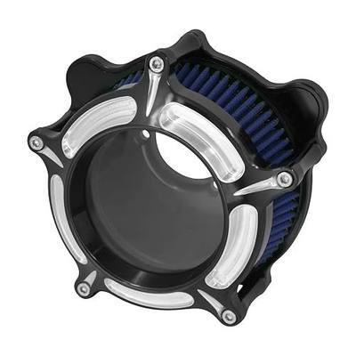 Air Filter Air Cleaner Intake Replacement Kit Fit for Harley Dyna FXR 2000-2017 Softail 2000-2015 Touring 2000-2007 (Black Housing Blue Filter Element)