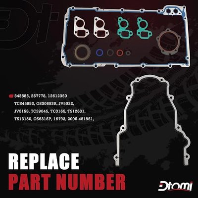 Timing Cover Gasket Set & Oil Pan Gasket Set Compatible with GM Chevy Cadillac Buick Saab Isuzu Vehicle 4.8 5.3 6.0 6.2L LS V8 Engine 1999-2011 Replaces# TCS45993 12633904 OS32241 OS30693R 12612350