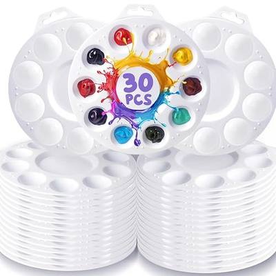 30Pcs Paint Tray Palettes, Plastic Paint Pallets with Hanging Hole for Teachers or Students to Paints on School Project, Art Class or Have a Birthday Painting Part