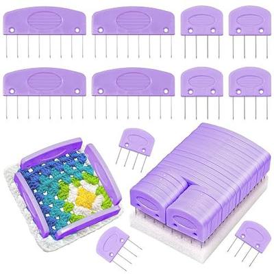 25 Pcs Crochet Blocking Pins Kits, Purple Knit Blocking Combs Knit Blocking Combs for Blocking Knitting, Crochet, Lace or Needlework Projects, Knitting Blockers Pins for Blocking Mats