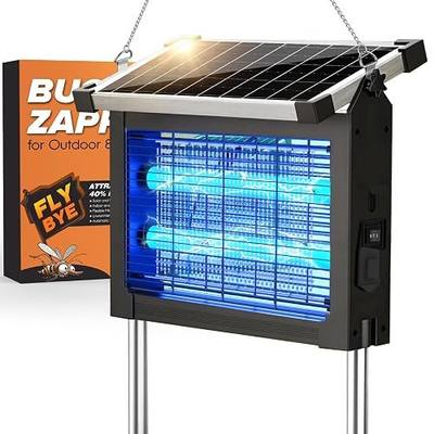 Solar Bug Zapper, 4500V Electric Grid Mosquito Killer for Patio | 10W Solar & USB Charging, Auto/Manual Mode, 1/2 Acre Coverage, 3 Placement, Waterproof Mosquito Zapper for Outdoor Garden