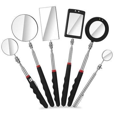 6 Pcs LED Telescoping Inspection Mirror,Retractable LED Mechanical Mirror Tool,Under Vehicle Inspection Mirror,Car Visual Reflector,Retractable Under Vehicle Detection Mirror