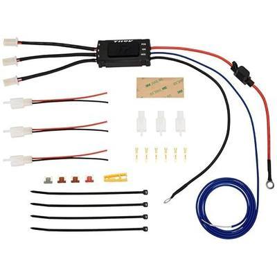 Tusk Compact Power Harness with 3 Output Circuits | ATV-Motorcycle-Dual Sport-Adventure-Enduro | Fuse Box with Selector Switch for Motorcycle Accessories | Water-Resistant