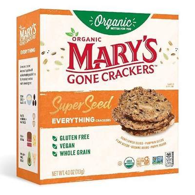 Mary's Gone Crackers Super Seed Crackers, Everything, 4 Ounce (Pack of 1), Organic Plant Based Protein, Gluten Free