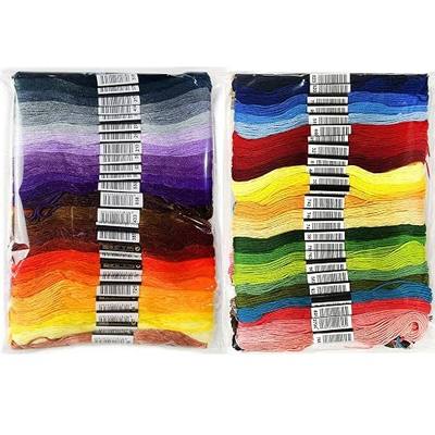 100-Color DMC Cotton Embroidery Thread Set - 8m Skeins with Center Numbered Labels for Perfect Color Matching
