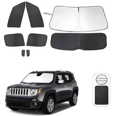 TINGLU Window Shades for Jeep Renegade 2015-2024 Accessories Car Side Full Windows Rear Triangular Windshield Sun Shade Sun UV Rays Privacy Protection for Camping Napping 8PCS