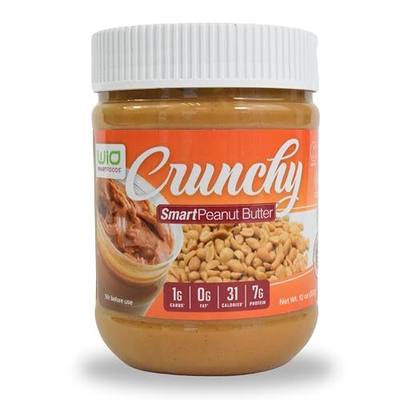 WiO SmartFoods™ Peanut Butter (Pack of 1, 12oz) - Crunchy Peanut Butter for Low-Carb and Keto Diets - Sugar-Free Creamy Spread for Family and Friends, Great for Picnic, Snacks, and Holidays