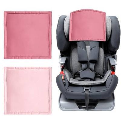 Silky Head Carseat Cover for Baby Silk Feeling Satin Car Seat Head Cover for Babies Headrest Protector 2pcs Pink for Girls Infant Sleeping Hair Protection