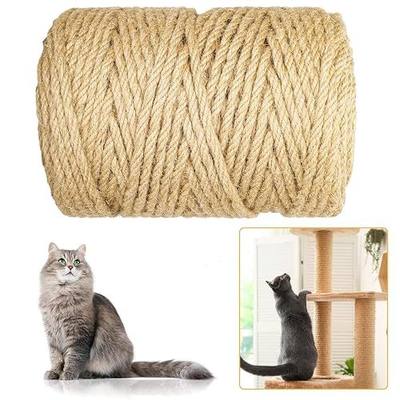 Sisal Rope 1/4 Inch, 295FT/90M Sisal Rope for Cat Scratcher, Ideal for Replace Scratching Post, Repair Cat Tree, DIY Projects