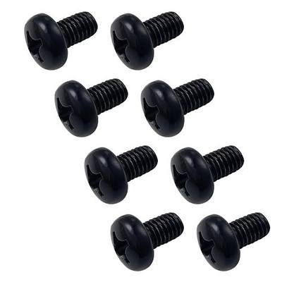 Rear License Plate Screws Black Compatible with Audi and VW M6-1.0 X 10mm 18-8 Stainless Steel Phillips Pan Head 8 Pack