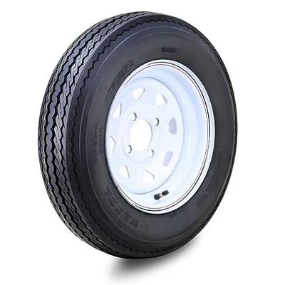 WANDA 5.30-12 Trailer Tire Wheel Assembly 5.30x12 6-Ply C 82M 4 Lug on 4" White Spoke Rim