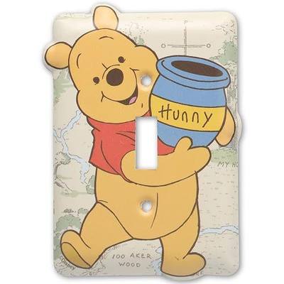 Disney Winnie the Pooh Metal Light Switch Plate | Winnie the Pooh Switch Plate Decoration for Kids' Bedroom or Nursery