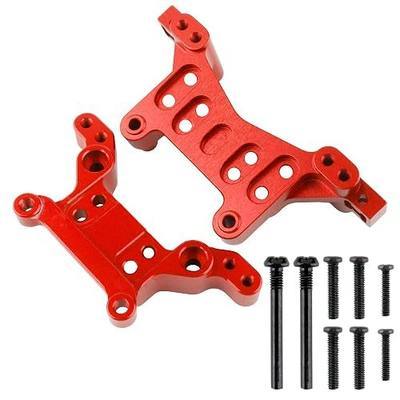 Aluminum Front & Rear Shock Tower 16170 & 16180 Spare Parts for H16GT H16DR H16BM H16R H16P H16E 16208 16209 16210 HB17 HB27 HP161S H17 H16P M161 M164 H16PL JC16EP RC Truck (Red)