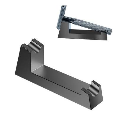 Aluminum Alloy Razor Stand, Safety Aluminum Men's Shaving Stand Black for Bathroom Countertops, Compatible with Henson AL13, AL13-M and Ti22, Anti-Rust and Durable