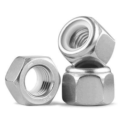 20Pcs 3/8-16 Lock Nuts, Nylon Insert Locknuts 304 Stainless Steel 18-8 SS Self-Locking Nuts, Coarse Thread Hex Nylock Nut