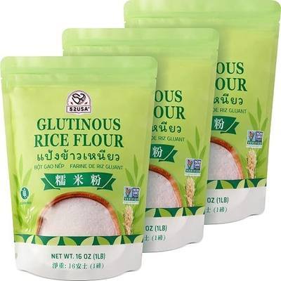 52USA Glutinous Rice Flour 48 Ounce (Basic), 1 Pound (Pack of 3), Rice Flour for Baking or Cooking, Product of THAILAND, All Natural White Rice Flour, Vegan