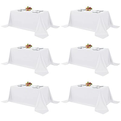 Fitable 8 Pack Round Tablecloths: Stain Resistant Wrinkle Free Circle Table Clothes, Washable Reusable Polyester Table Covers for Wedding Party Birthday Banquet Reception(Ivory, 120 Inch)