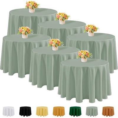 Fitable 6 Pack Sage Green Round Tablecloths - 120 Inches in Diameter | Wrinkle & Stain Resistant, Washable Polyester Fabric, For Wedding Party Banquet Formal Events Fall Thanksgiving Harvest