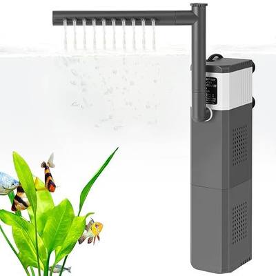15W 210GPH Ultra Powerful Aquarium Filter for 25-55Gallon Fish Tank, Adjustable Filter with Filter Sponges, Submersible Fish/Turtle Water Filters, Filtration/Oxygenation/Water Cycle 3in1 Filter